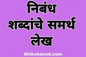 Important Of Words In Marathi