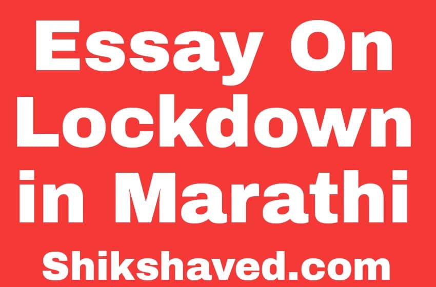 essay on what I did during lockdown In Marathi