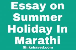 Essay On Holiday In Marathi