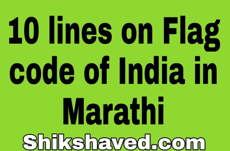 10 Lines on Flag Code Of India In Marathi